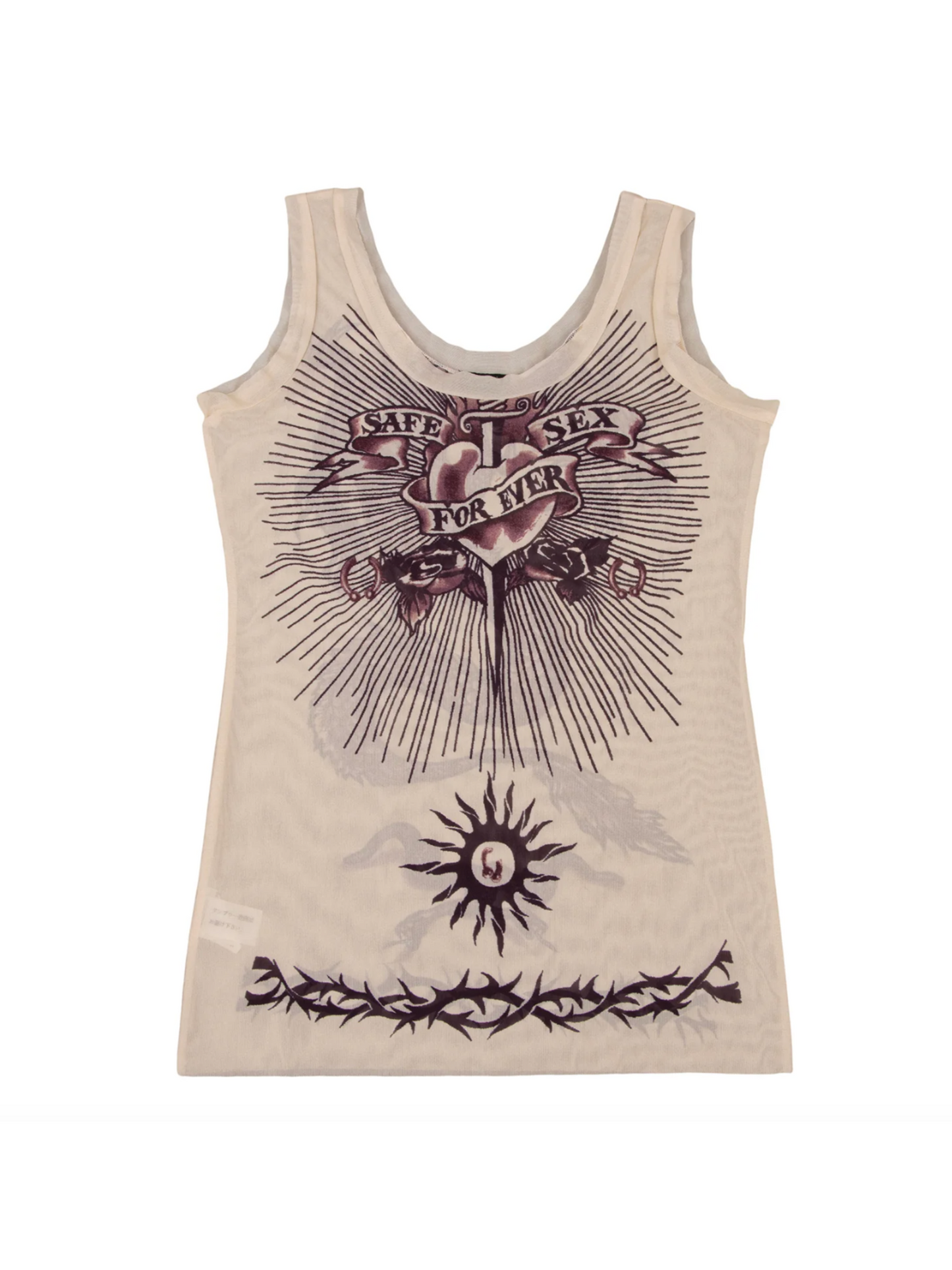 Jean Paul Gaultier Safe Sex Forever Mesh Tank Top