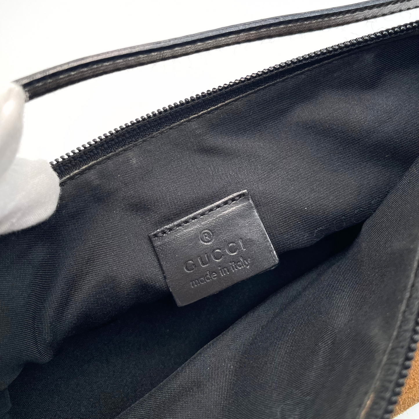Gucci Suede Boat Pochette Bag