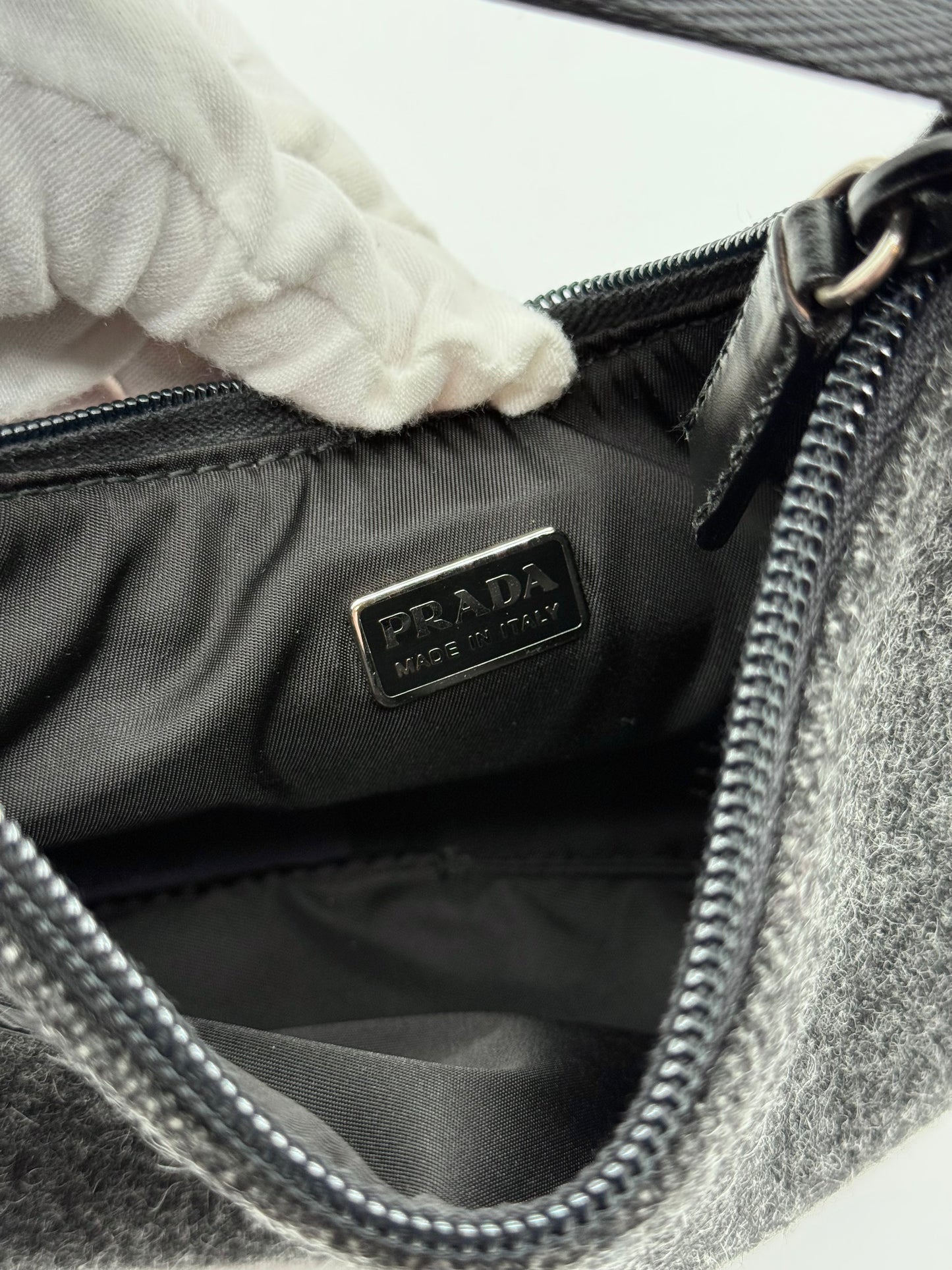 Prada Wool Shoulder Bag