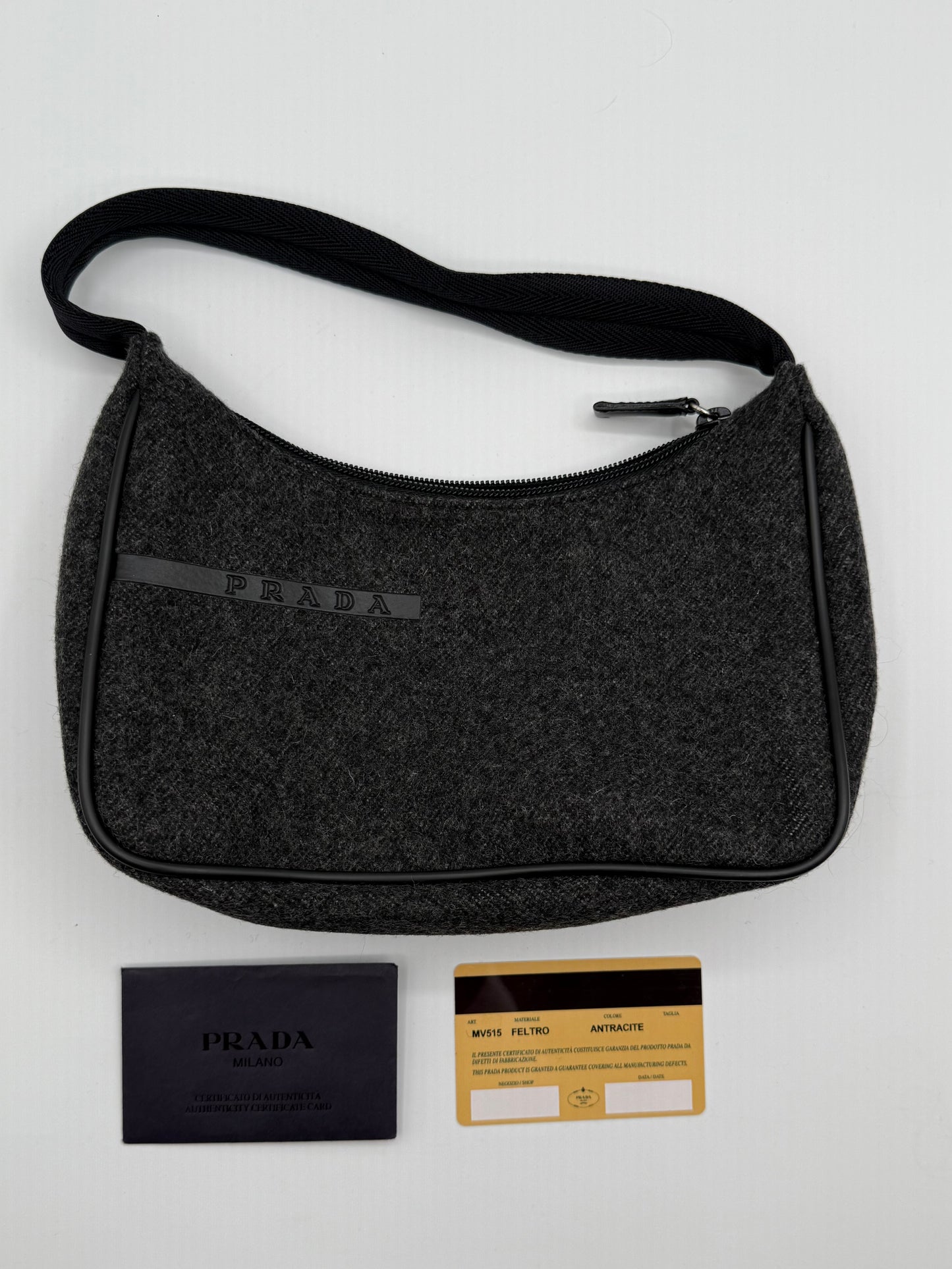 Prada Wool Shoulder Bag