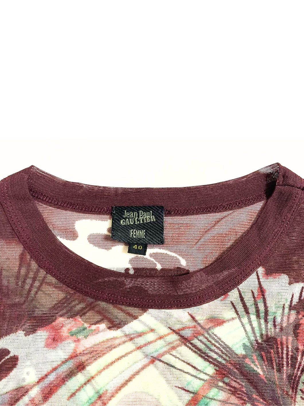 Jean Paul Gaultier Soleil Koi Fish Tattoo Mesh Top