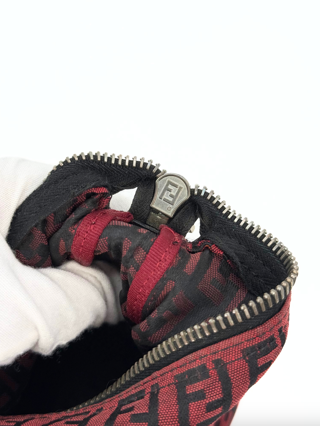 Red Fendi Zucchino Pochette