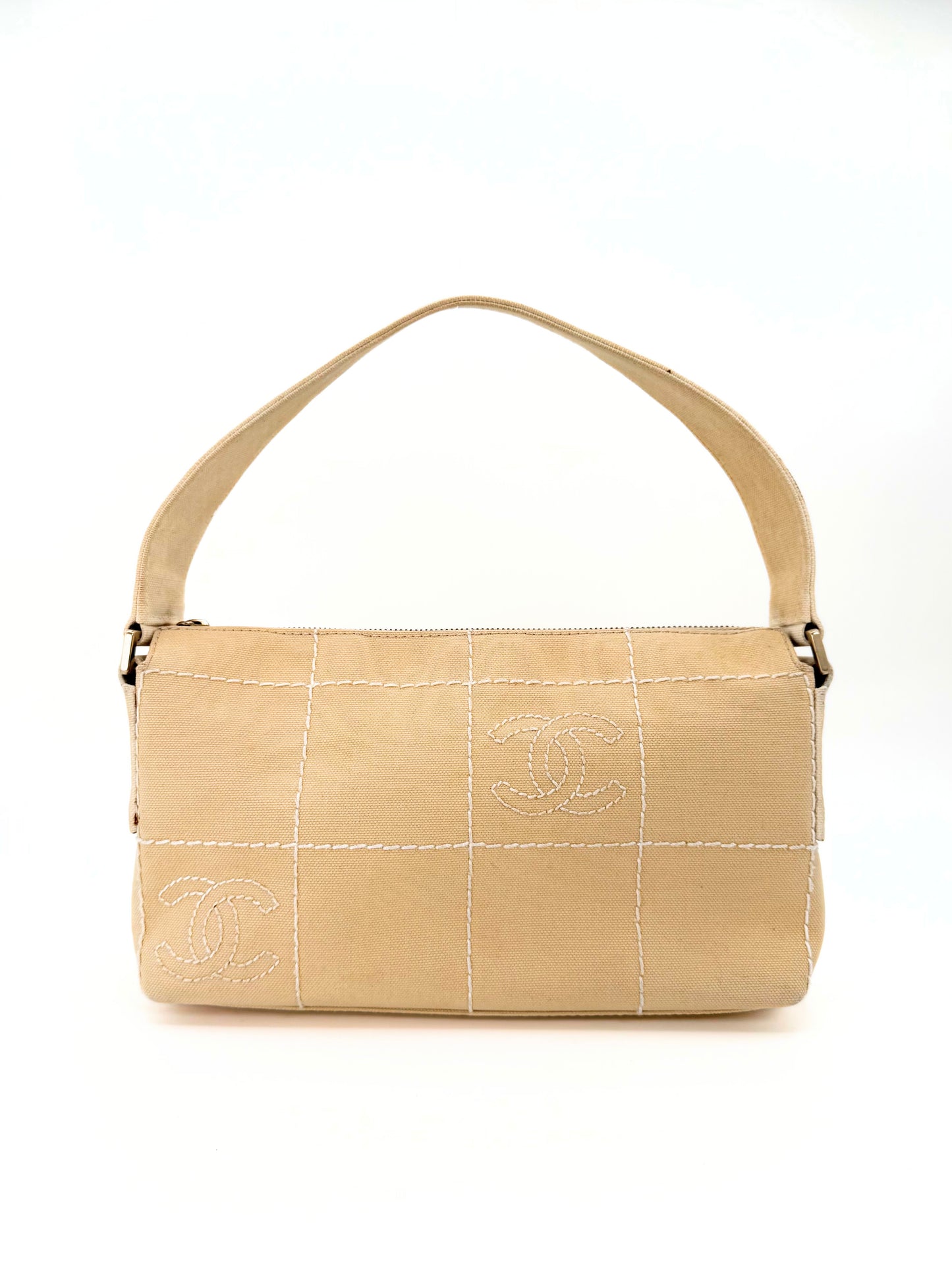 Chanel Canvas Choco Bar Shoulder Bag