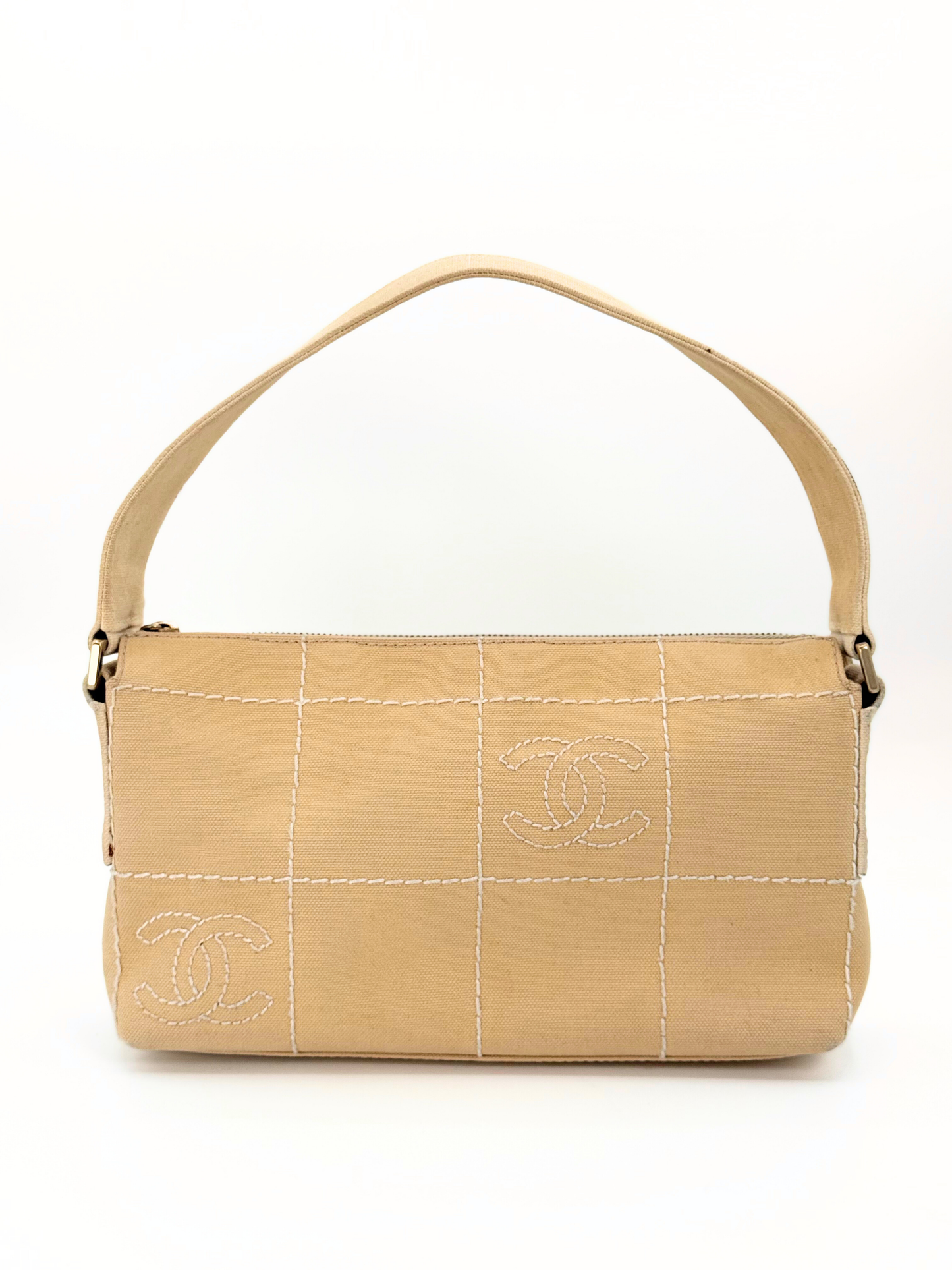 Chanel Canvas Choco Bar Shoulder Bag