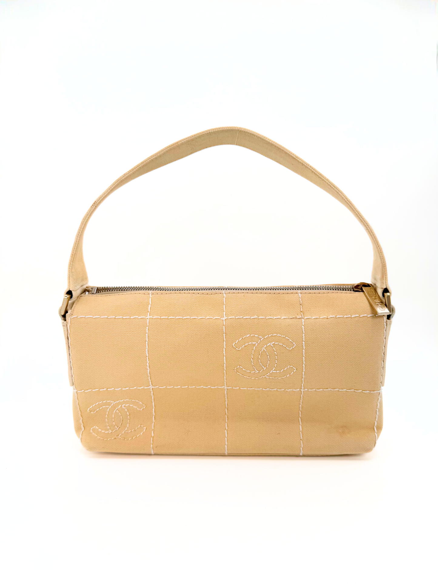 Chanel Canvas Choco Bar Shoulder Bag
