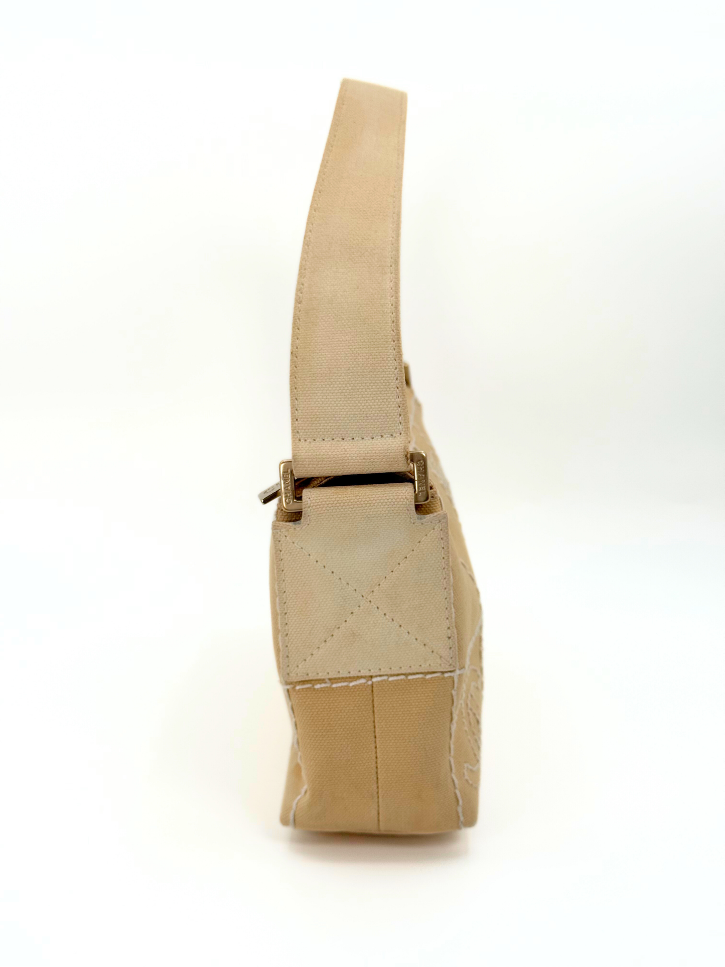 Chanel Canvas Choco Bar Shoulder Bag