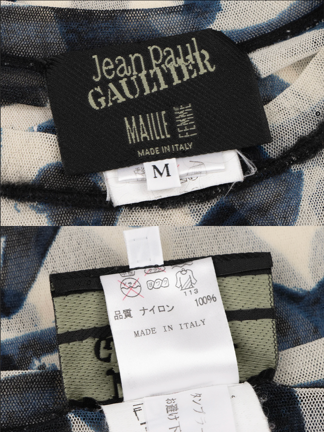 Jean Paul Gaultier Mesh Print Top