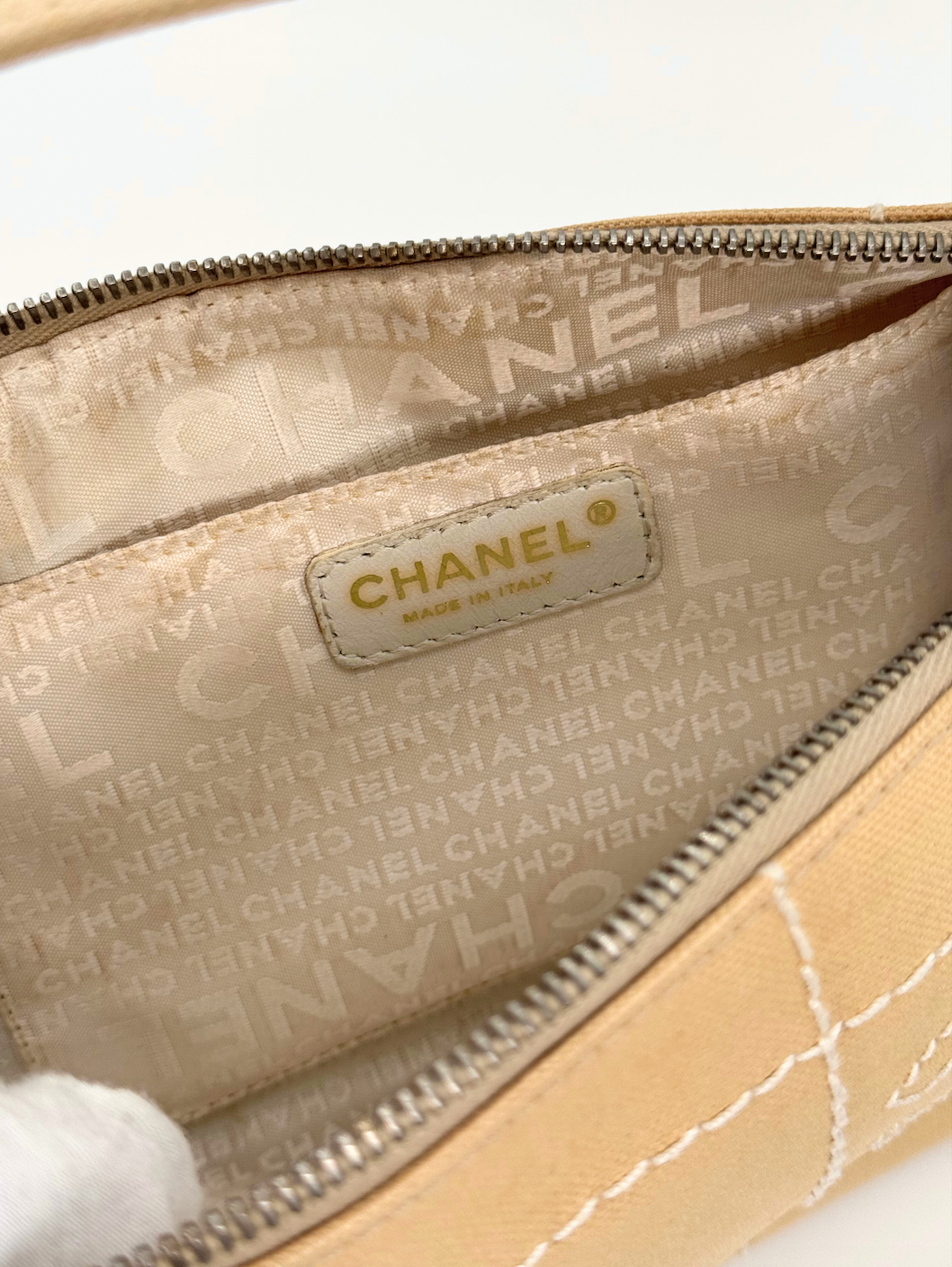 Chanel Canvas Choco Bar Shoulder Bag