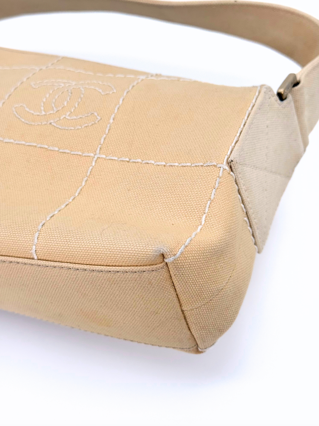 Chanel Canvas Choco Bar Shoulder Bag