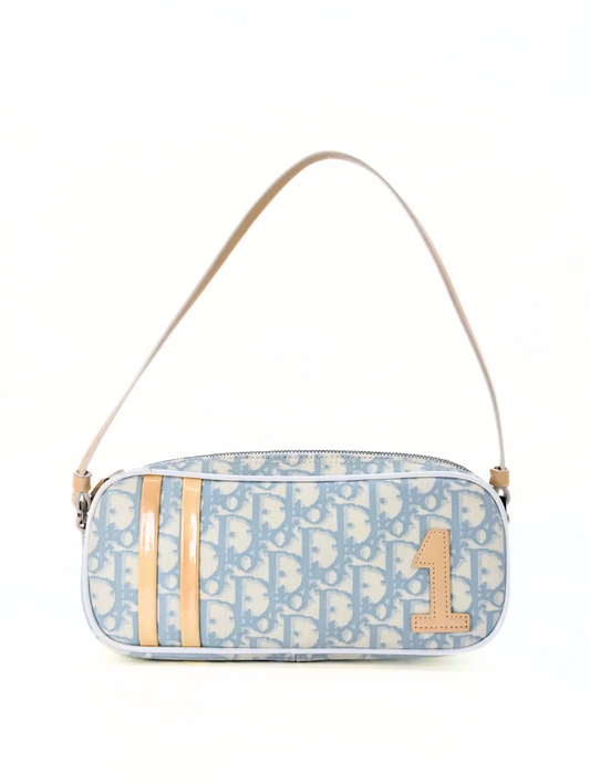 Blue Dior Trotter Pouch Shoulder Bag