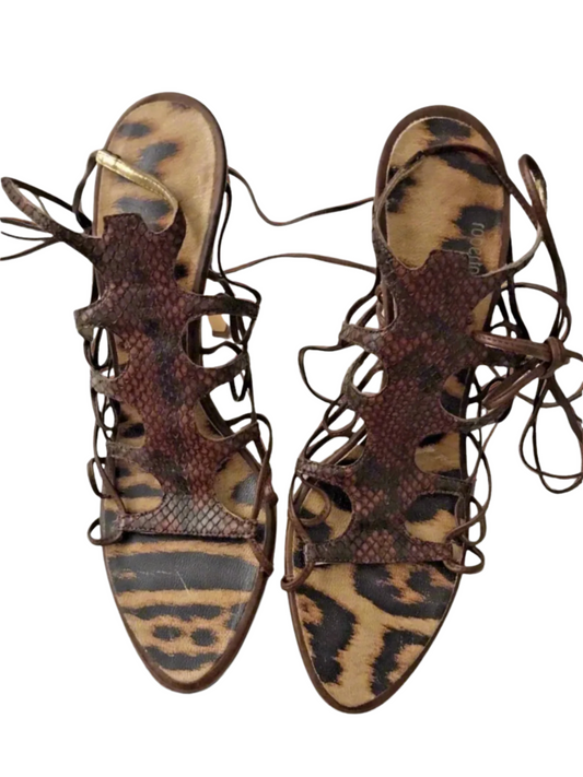 Roberto Cavalli Strappy Snakeskin heels